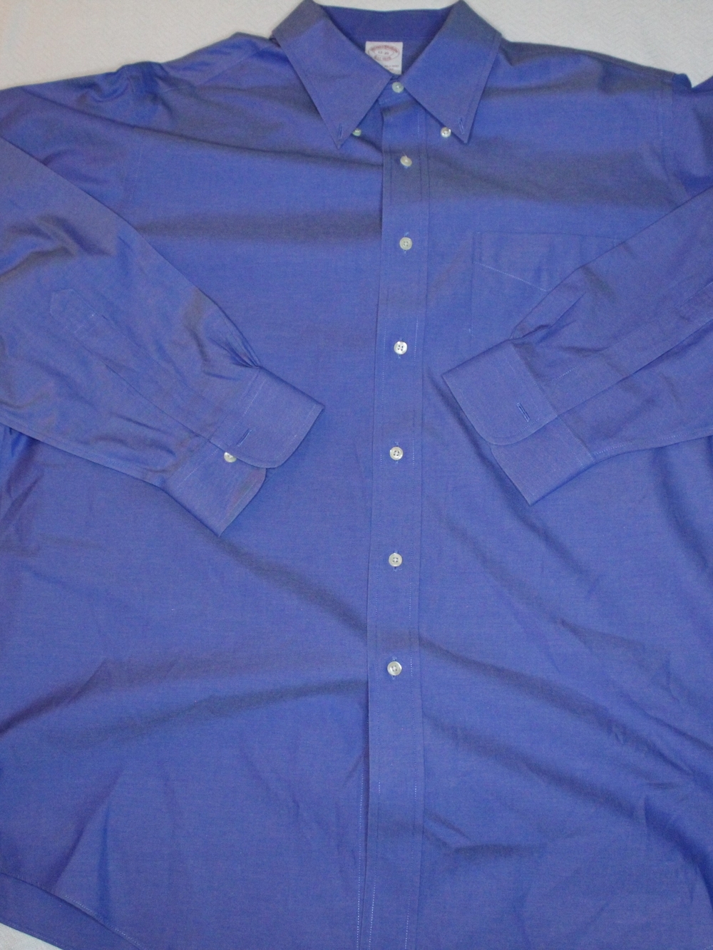 Brooks Brothers Dress Shirt 17-35 All Cotton Non-Iron Blue Button Up
